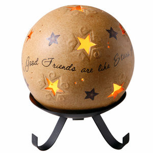 Good Friends - 5" Pierced Round Stars Candle Holder NEW